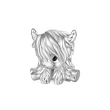 Fashionable 925 Sterling Silver Highland Cow Animal Pendant Suitable for Bracelets, Necklaces, DIY Women's Jewelry Accessories