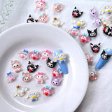 120PCS Box Mixed Hello Kitty 3D Nail Charms Cute Cartoon Resin Ornaments Kawaii DIY Nail Art Manicure Decor Accessories