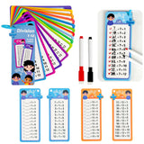 Digital Learning Flash Cards, Addition, Subtraction, Multiplication, Division, Fractions, Math Formula Memory, 15 Cards with Two Erasable Pens, Learning Toy