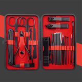 7/10/12/18/20/24PCS Set Professional Manicure Set Kits Stainless Steel Fingernail Toenail Clippers Set with Leather Portable