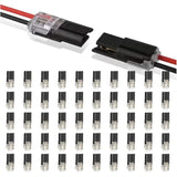 50Pcs D2 Quick Connect Wire Connectors – Optional Stripping Double Wire Plug in Connector with Locking Buckle,