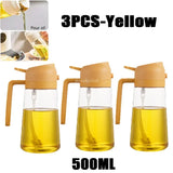 Olive Oil Spray Bottle for Oil Bottle Pouring for Cooking Oil Spices Camping Dispenser with Automatic Lid Spice Shaker