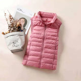 New 2026 Women Women Ultra Light Down Vests Slim Sleeveless Jacket Portable Girl Lightweight Windproof Waistcoat