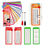 Digital Learning Flash Cards, Addition, Subtraction, Multiplication, Division, Fractions, Math Formula Memory, 15 Cards with Two Erasable Pens, Learning Toy