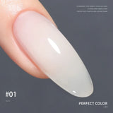 PERFECT COLOR  4-in-1 Builder Nail Gel,20g 12 Colors Rubber Base Gel Polish,Extension for DIY Salon Girls Home,Nail Art Brushes