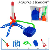 Kids Outdoor Rocket Foot Pump Outdoor Air Pressing Soaring Rocket Suit Jumps Air Powered Rocket Launcher Game Children Toy Gifts