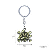 One Piece Luffy Straw Hat Keychain Rotatable Zoro Skull Metal Pendant Role-Playing Decorative Accessories Fan Jewelry Gift