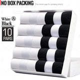HSS 5/10 Pairs Men's Cotton Blend Socks Black Business Men Socks Soft Breathable Summer Winter for Male Socks Plus Size (6.5-14)