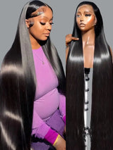 40 46 Inch 200 Density Frontal Wig For Black Women Brazilian Wigs Human Hair 5x5 Bone Straight HD Transparent Lace Front Wigs