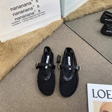 Women's Mary Jane Flats 2026 New Hollow Out Mesh Breathable Fishnet Ankle Strap Casual Summer Sandals