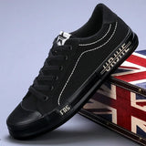 2026 New Men Canvas Shoes Breathable Outdoor Mens Casual Shoes Comfortable Spring Autumn Cloth Flat Shoes Black Walking Sneakers
