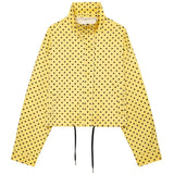 HXAO Polka Dot Bomber Jacket Women's Jackets Demi-Season Oversized Long Sleeve Top Outerwear Aviator Plus Size Zip Up Crop Coats