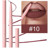 Lip Liner Pencil Long-Lasting Matte Creamy Plumping Lip Stain Waterproof Natural Nude Brown Slim Lip Liner Makeup