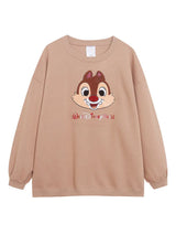Disney World Disneyland Embroidery Sweatshirt Women Casual Fleece Jumper Mickey Daisy Duck Cartoon Loose Pullover Top O Neck