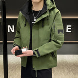 Autumn Lightweight Hooded Cargo Jacket Men Outdoor Windproof Coats Man Korean Fashionable Handsome Casual Hiking Jackets for Men