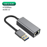 USB Type C Ethernet Adapter 1000Mbps USB 3.0 RJ45 Network Card For MacBook PC Windows XP 7 8 10 Android USB Lan Internet Cable