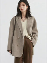 CHIC VEN Women's Woolen Coats Fashion Solid Loose Warm Jackets Korean Casual Office Lady Female Clothing Spring Autumn New 2026
