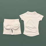 2 Pcs HISTELLO Sports Gym Sets Short Sleeve Seamless Yoga Clothing Fitness Set Women Workout Running Sports Short Leggings Suit