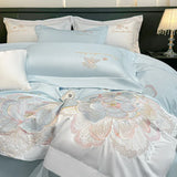 4pcs Light Luxury Style  120 Count Long Styl Cotton polyeste Embroidered Bedding Duvet Cover 200x230 220x240 Four Seasons