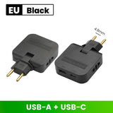 180° Rotatable Travel EU Extension Socket 3-in-1 Universal Power Converter European Standard Wireless Outlet Adapter 250V 2500W