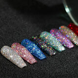 SHAKA 1-8pcs Popular Versatile Whitening Pink Green Blue Bling Gel Super Glitter Water Light Broken Diamond Gel Nail Polish