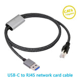 JonISerl USB to Ethernet Cable 6FT,USBC to RJ45 5G LAN Network Cable USB 3.0 A Type C Male to RJ45 Connector Compatible