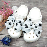 Cute Red Bow Shoe Charms for Crocs Designer DIY Bow-knot Wing Shoe Decorations High Quality Clogs Buckle Accessories New Fashion