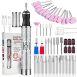 LINMANDA Rechargeable Electric Nail Grinder Nail Polishing Machine Portable Mini Electric Driil Pedicure Kit for Home Salon
