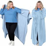 Cozy Flannel Winter Wearable Blanket Warm Sofa Throw Blanket Soft Thickened Leisure Blanket Winter
