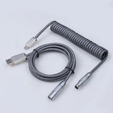 LANO Usb Keyboard Cable FGG Coiled Keyboard Usb Type C Cable Metal Aviator Connector Gaming 00B Usb Keyboard Cable