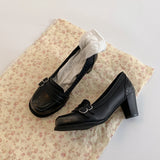 Vintage Thick Heel Women Mary Jane Shoes Ladies Concise Slip On Pumps Spring Autumn Women's Party Dress Shoes