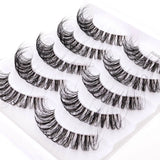 Yiernuo 1/5 Pairs Long Transparent Band Vegan Eyelash D Curl Russian Eyelashes Clear Band Lashes Invisible Band Lashes