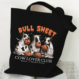 Women's Handbags Spooky Ghost Halloween Gift Canvas Shopping Bag Pumpkin Cute Ghost Halloween Tote Bags Retro Skeleton Handbags