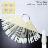 80/50/20pcs Nail Display Sticks Nail Swatch False Nail Tips Nail Gel Polish Practice Clear Display Board for Nail Art Tools