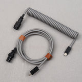 LANO USB-C to Type-C Coiled Cable Gamer Keyboard Custom Coil Type USB C Cable With Detachable Pilot Connector