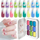 LIMEGIRL 7in1 Nail Gradient Painting Gel Long-lasting Nail Gel Polish Hybrid Color Nail Art Design High Texture Gradient Gel