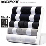 HSS 5/10 Pairs Men's Cotton Blend Socks Black Business Men Socks Soft Breathable Summer Winter for Male Socks Plus Size (6.5-14)