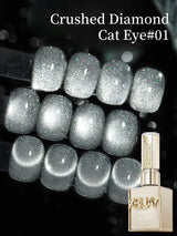 15ml Snow Pear Crushed Ice Cat Eye Gel Nail Polish,  Shiny Bubble-Free UV/LED Quick-Drying Gel Suitable For Nail Art DIY Design