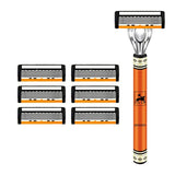 6-layer razor blade, men's stainless steel blade, classic water washed razor, sharp blade for clean shaving