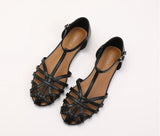 ZAROY Women's Sandals Summer Casual Footwear T-tied Cross Strap Flat Sandals Weave Hollow Roman Sandalia Zapatos сандали