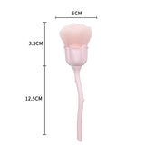 Flower Nail Brush for Manicure Gold Rose Shape Nail Art Brushes Round Small UV Gel Polish Powder Cleaning Tools Nail Accesories
