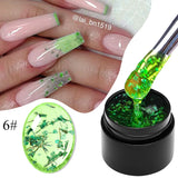 MEET ACROSS 5ml Colorful Flower Fairy Gel Nail Polish Purple Pink Natural Dried Flower Gel Semi Permanent UV Varnish Nails Art