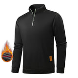 Autumn Men's Half-Zip Sweatshirts, Long-Sleeved Solid Color Pullovers, Turtlenecks, Streetwear, Winter Warm Jackets, Sports Coat