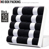 HSS 5/10 Pairs Men's Cotton Blend Socks Black Business Men Socks Soft Breathable Summer Winter for Male Socks Plus Size (6.5-14)