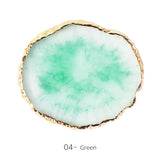 1PC Round Resin Agate Stone Nail Art Palette False Nail Tips Mixing Color Drawing Pallet Gel Polish Display Shelf Manicure Tool