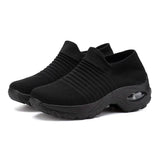 Women Sneakers Summer Fashion Black Sports Casual Shoes Breathable Mesh Lightweight Air Cushion Non-Slip Running Shoe Zapatillas
