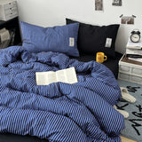 Stripe Bedding Comforter Set with Pillowcase bed sheet Single Full Size Bed Linen Duvet Cover Set Queen/King Double Single Bed