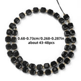 Natural Stone Faceted Square Black Agate Cube Spacer Beads For Jewelry Making Diy Bracelet Necklace Beading Accessories