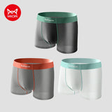 MiiOW 3Pcs Summer Ice Silk Men Panties Breathable Mesh Mens Underpants Antibacterial Man Boxershorts Cool Seamless Men Underwear