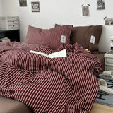 Stripe Bedding Comforter Set with Pillowcase bed sheet Single Full Size Bed Linen Duvet Cover Set Queen/King Double Single Bed